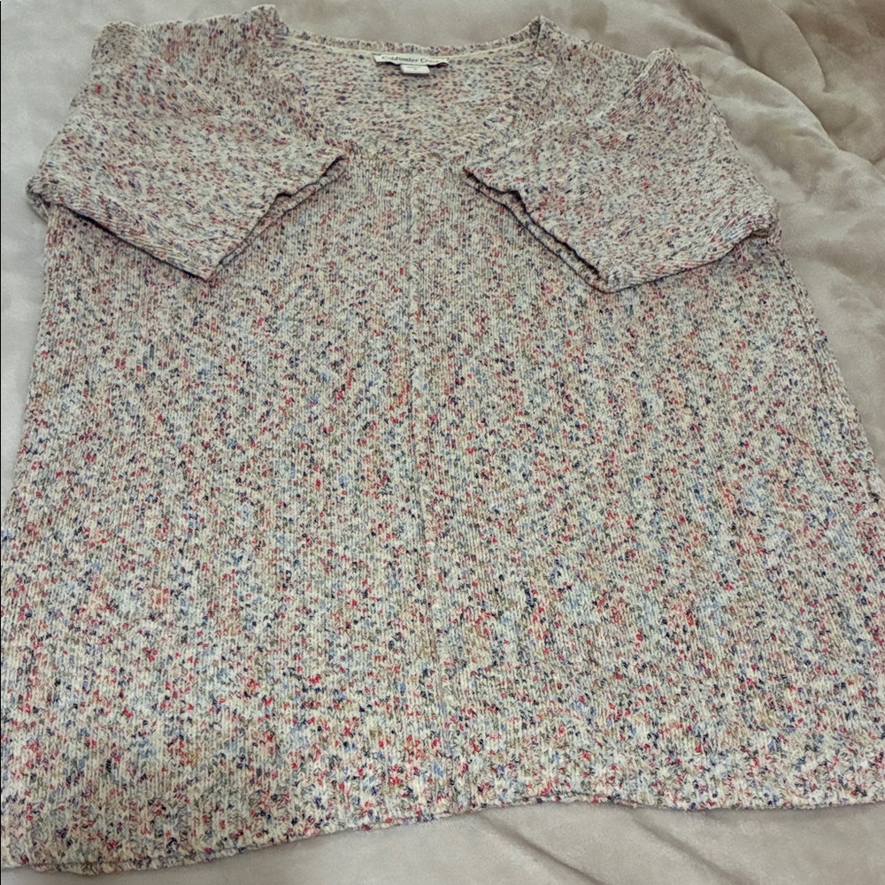Coldwater Creek Speckled Knit Crew Neck Sweater